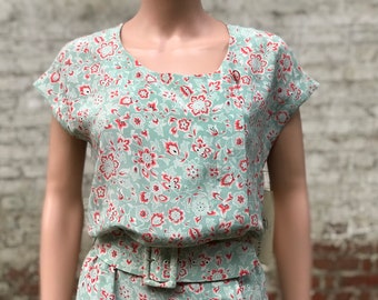 1980s Pierre Balmain Ivoire silk  floral dress / Pierre Balmain vintage  silk dress