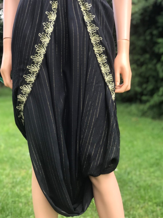 1970s black and gold lurex jumpsuit / 1970s india… - image 2