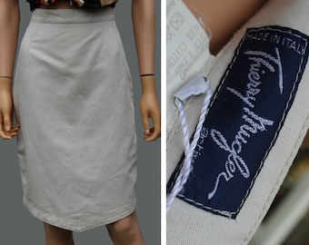 Vintage Thierry Mugler jupe droite en lin / couture MUGLER Linen skirt