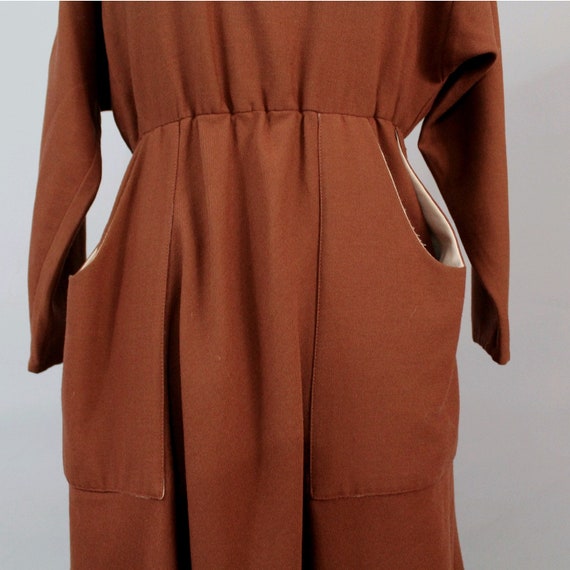 Annees 1980 Paris Laine Robe Christine Laure Rouille Et Beige Etsy