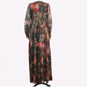 1970s Long Floral Dress Long Sheer Sleeves / 70s Maxi Dress - Etsy