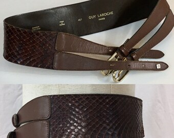 1970s Guy Laroche snake belt /70s Paris couture snake belt/ luxury vintage belt