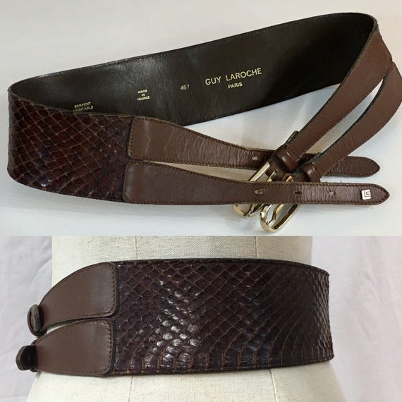 1970s Guy Laroche snake belt /70s Paris couture s… - image 1