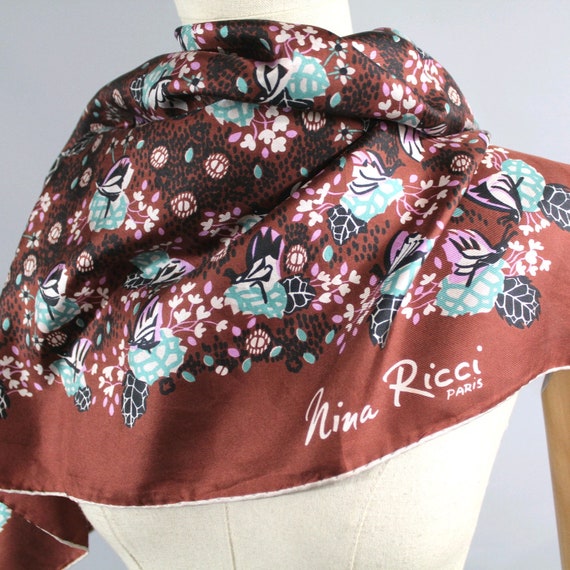 Vintage 1960s Nina Ricci silk carre scarf / vinta… - image 2