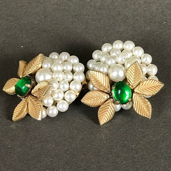 Boucles D'oreilles Clip Dorées à Strass Vintage - Alliage Et Verre, Occasion, Style Rétro