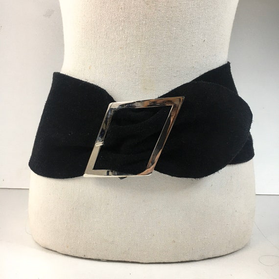 1980s wide corset belt / 80s french design wide bl