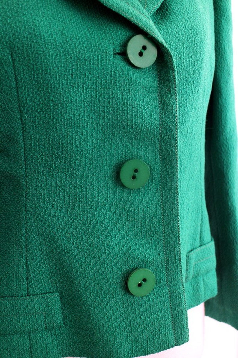 Women's Vintage Green Wool  Jacket S