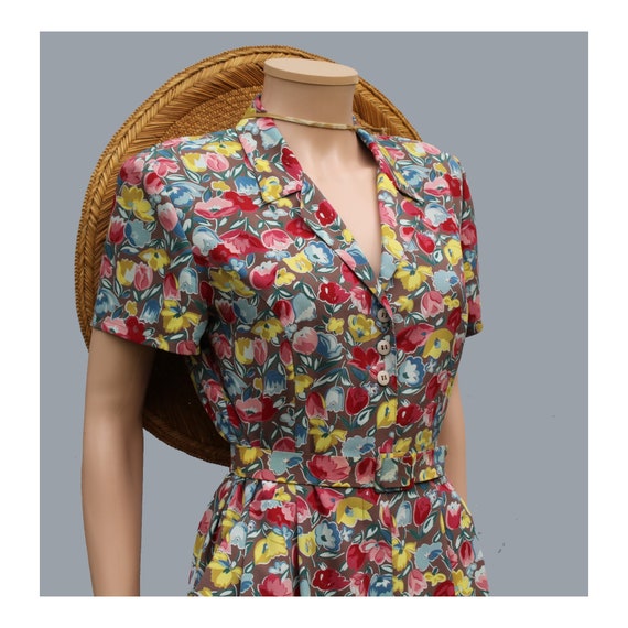Gerard Darel Paris bloemen Jurk voorste knopen riemen zomerjurk vintage mode Jurk Frankrijk Etsy Nederland