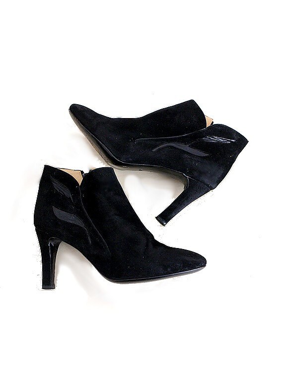 Vintage HEELS ANKLE botas us6 negro ante cuero colombo made in italy Vintage HEELS ANKLE botas us6 us6 us6 negro ante cuero colombo made in italy eeb98f
