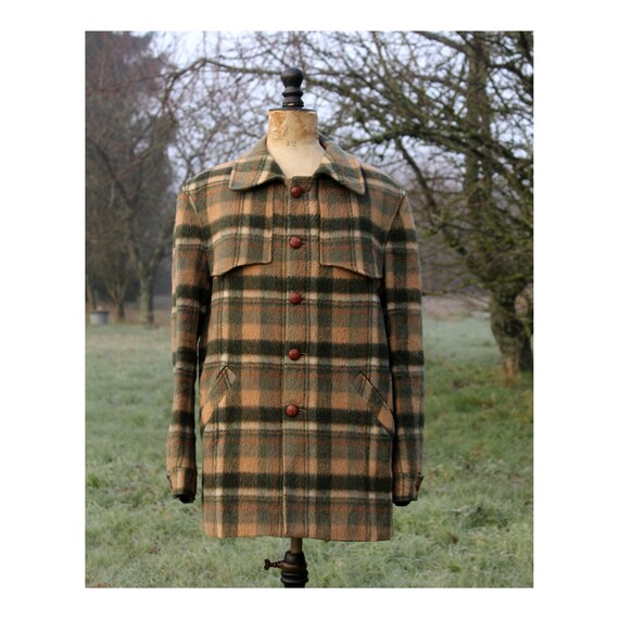 plaid shearling jacket mens