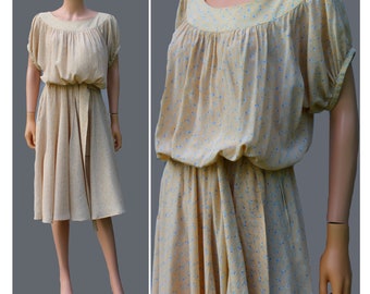 Cacharel 1980s silk Dress / Cacharel vintage dress / 1980s summer silk Dress