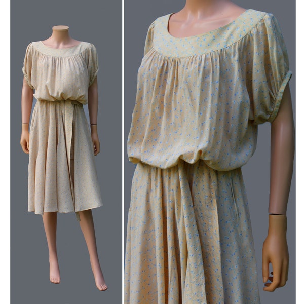 Cacharel 1980er Jahre Seidenkleid / Cacharel Vintage Kleid / 1980er Sommer Seidenkleid