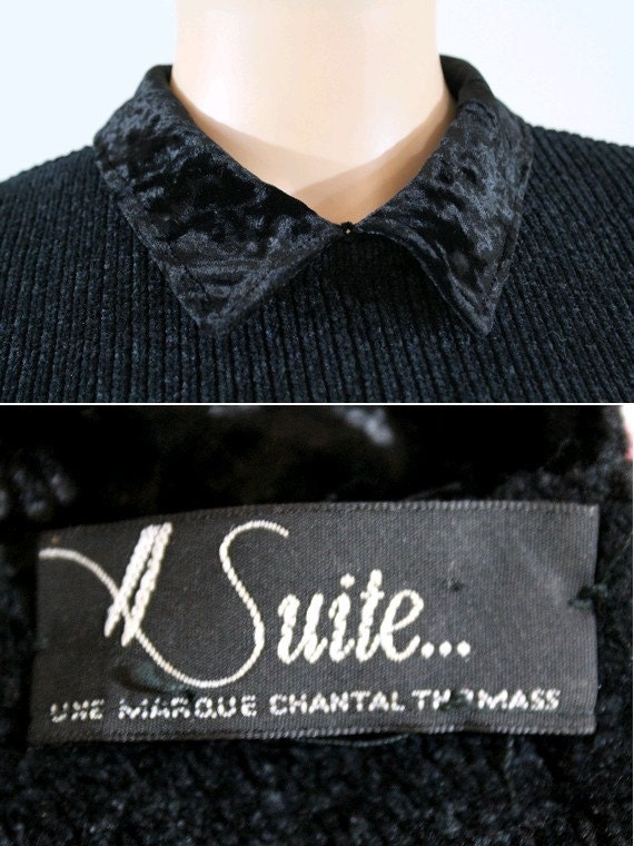 90s Chantal Thomass black dress / Vintage long sl… - image 3
