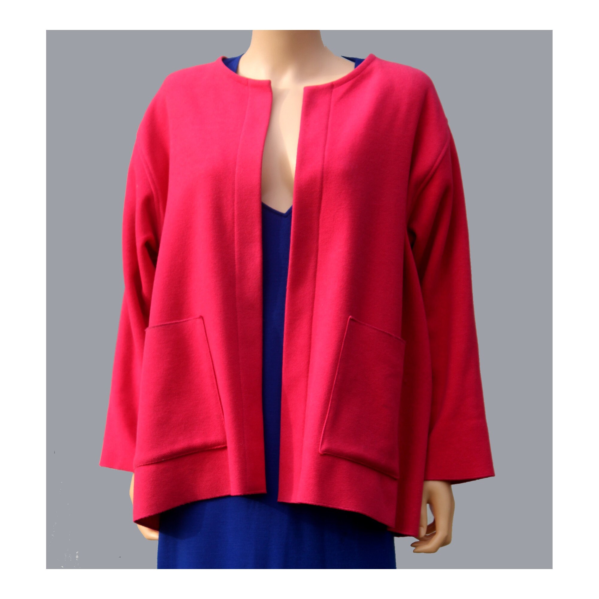1990s Michel Leger Paris vibrant pink wool jacket / mid season jacket
