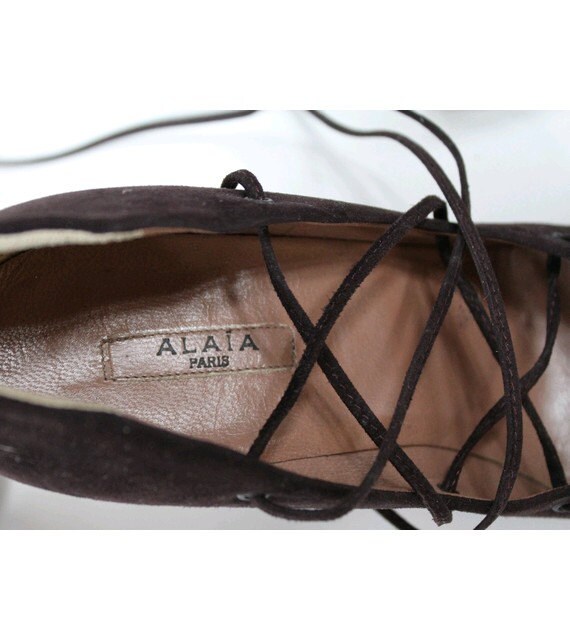 Vintage Azzedine Alaia Paris bruin suède veterhakken us6 fr37 - Etsy  Nederland