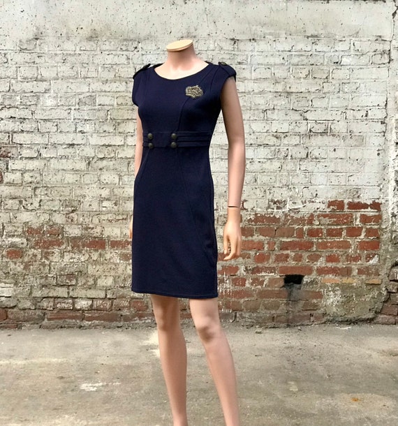 Yk2 Nautical Navy Mini Bodycon Dress / Jus d'Orange Paris 00s Dress