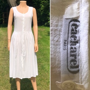 Robe en Gaze blanche Cacharel des années 1990 / Robe d&#39;été Cacharel vintage / fr36 petit