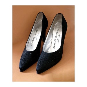 us5.5 CHARLES JOURDAN embroidered heels pumps made in france