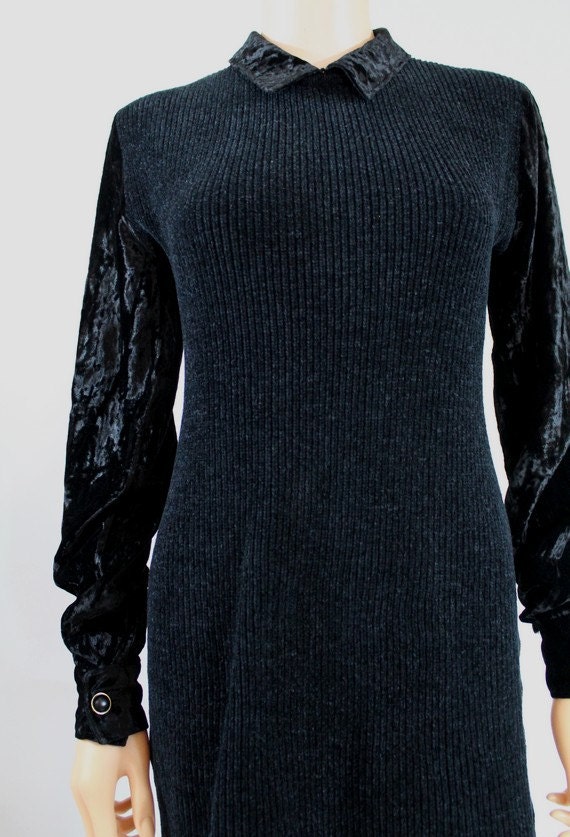 90s Chantal Thomass black dress / Vintage long sl… - image 2