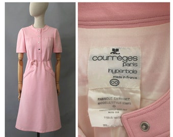 1970s Courrèges pink Dress / 70s Courrèges ligne Hyperbole/ 1970 Paris designer Dress