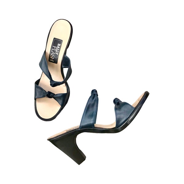 Bally slide Heels Mules /Vintage summer Heels / Bally vintage Shoes / Euro 36