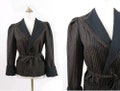 1980s Belted Blazer  / striped wool belted jacket