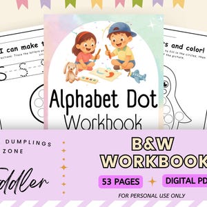 Alphabet-Punktmarker-Übungsbuch, druckbare Arbeitsblätter zum Nachzeichnen für Kleinkinder, PDF für die frühe Vorschulerziehung