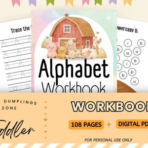 Toddler Alphabet Book, ABC Dab A Dot Workbook, Preschool Printable (Digital PDF)