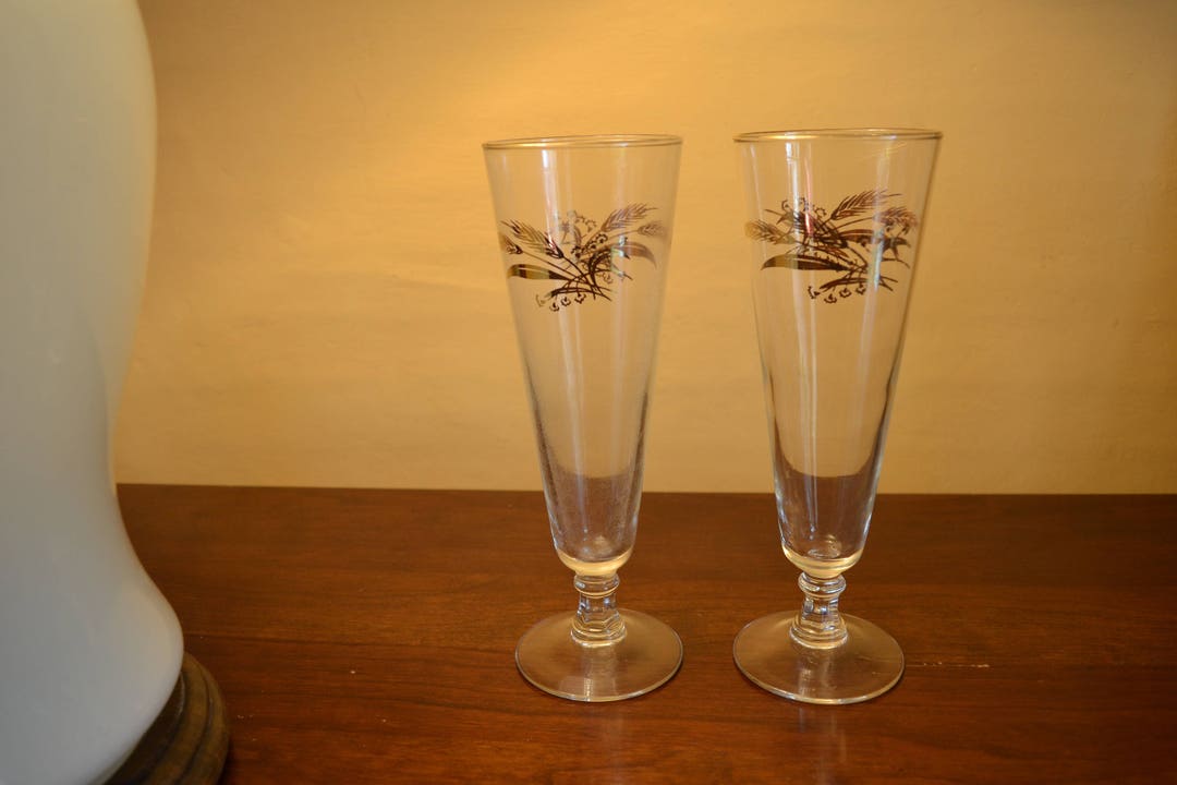 Vintage Beer Glass. Champagne Flute. Pilsner Glass. Parfait. 40s Wedding. Prairie Gold. Lifetime