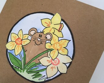 Springtime daffodil Mouse card