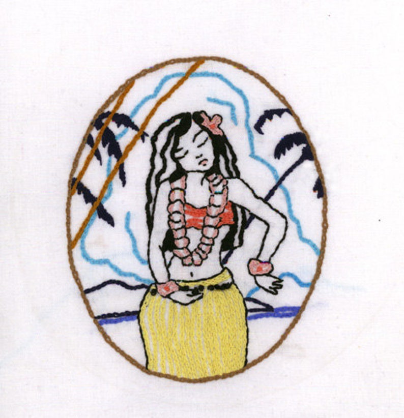 HAWAIIANA Hand Embroidery Pattern PDF Etsy