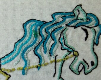 The Hippocampus -  Half Horse and Half Fish - Hand Embroidery Pattern PDF