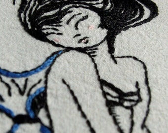 Striped Mermaid - Hand Embroidery Pattern PDF