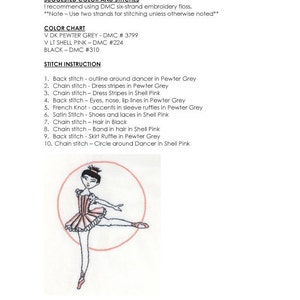 BALLET Hand Embroidery Pattern PDF image 4