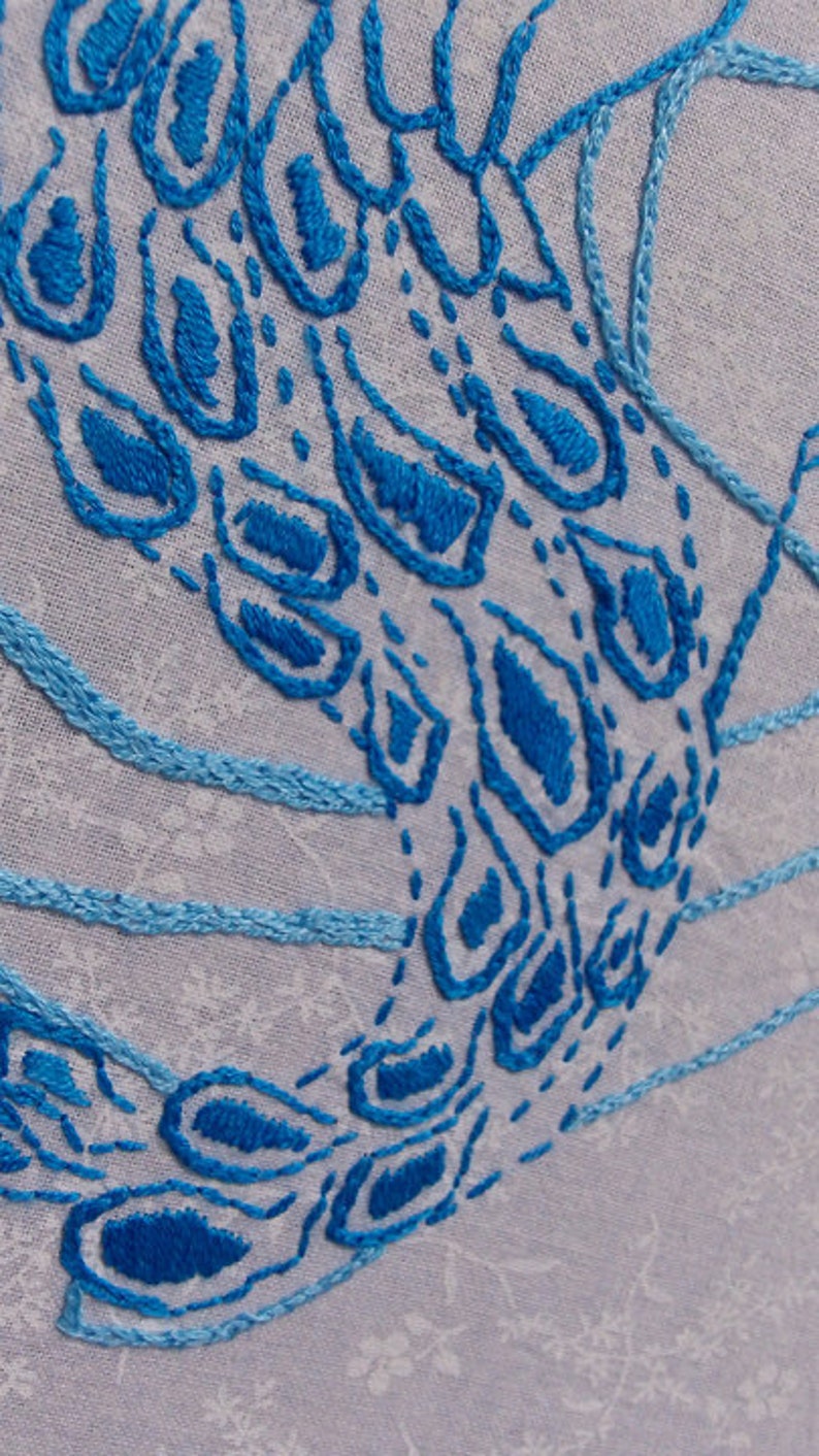 Art deco peacock hand embroidery pdf pattern  etsy