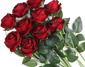 10PCS Artificial Rose Bouquet, Realistic Faux Flowers for Weddings, Birthdays, Floral Arrangements, Home Decor & DIY Centerpieces