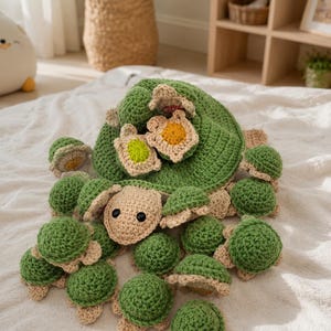 Crochet Turtle Memory Game Pattern | Montessori Amigurumi Toy Basket (PDF Download)