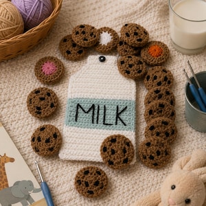 Milk Jar Cookies Crochet Memory Game Pattern | Toddler Matching Toy (PDF Download)