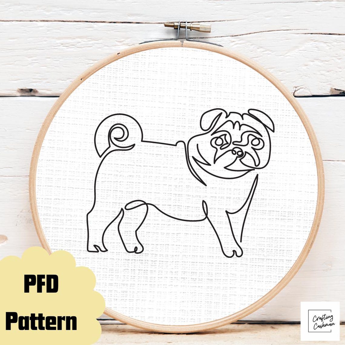 Pug Life 6 Patterns for Hand Embroidery Pug Love - Etsy