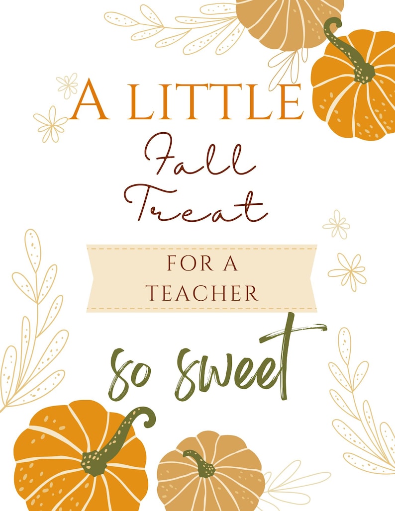 Fall Theme Teacher Appreciation Gift Tags 4 Different Sizes - Etsy