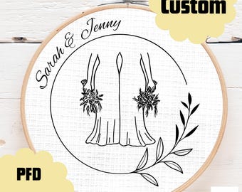 Here come the Brides! Custom Wedding hand embroidery