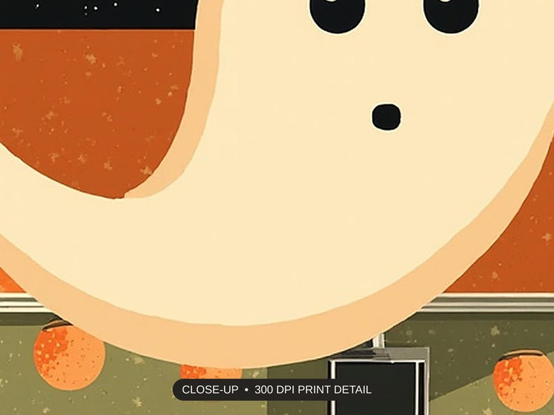 Close up of the Halloween print detail at 300 DPI print resolution