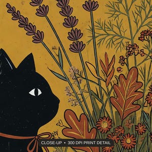 Close-up print detail of the halloween kitchen prints artwork at 300 DPI