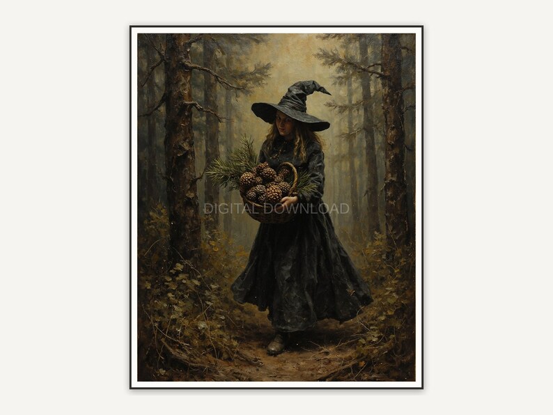 Halloween printable wall art design from the 120 print bundle shown framed