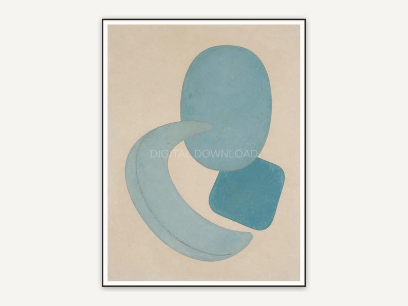 Patina blue abstract shape three