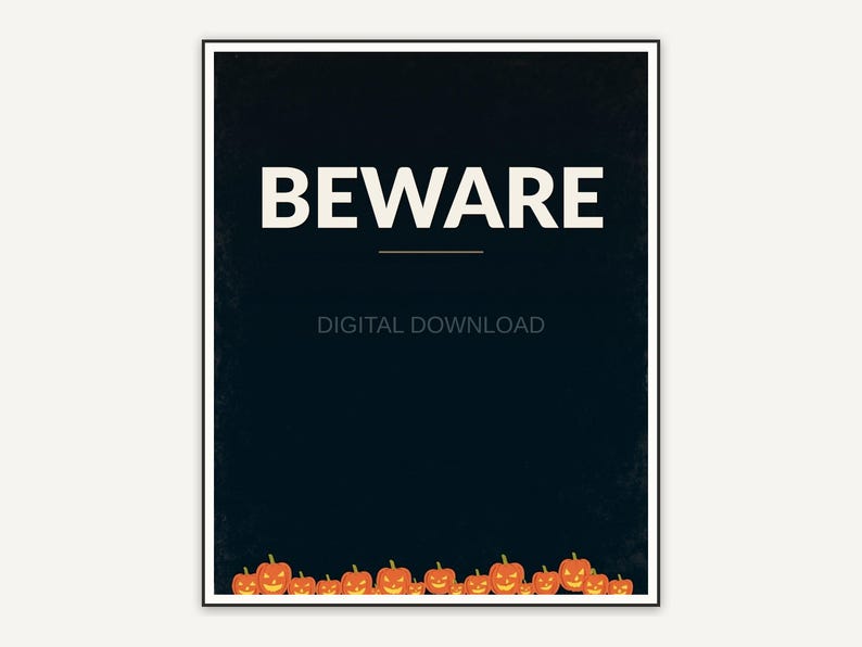 Halloween printable wall art design from the 120 print bundle shown framed