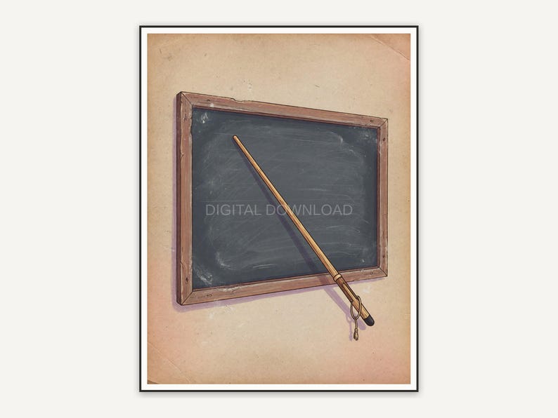 vintage chalkboard and pointer illustration