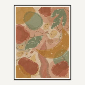 Layered terracotta and sage abstract shape one