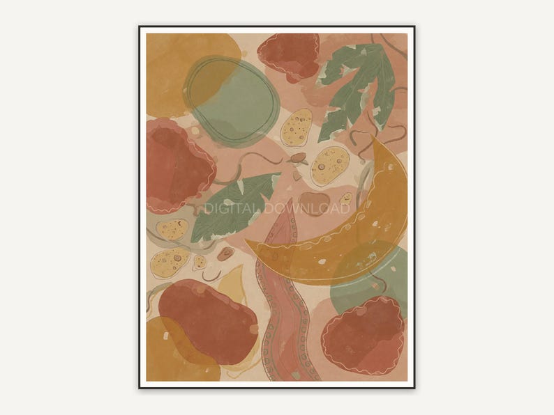 Layered terracotta and sage abstract shape one
