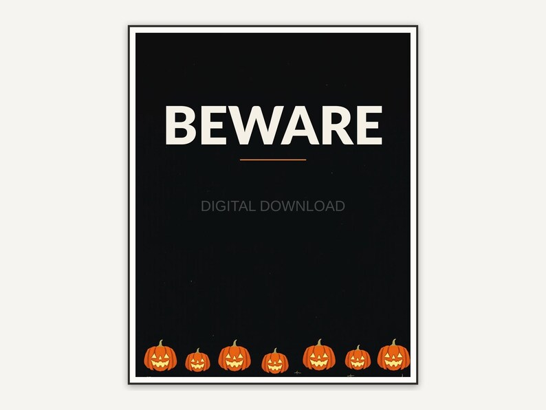 Halloween printable wall art design from the 120 print bundle shown framed
